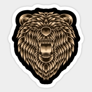 Artwork Illustration Unique Bear Head Sticker